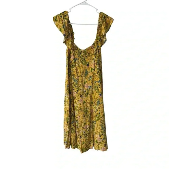 Old Navy Yellow Floral Flowy Feminine Dress Women Large - Picture 2 of 6